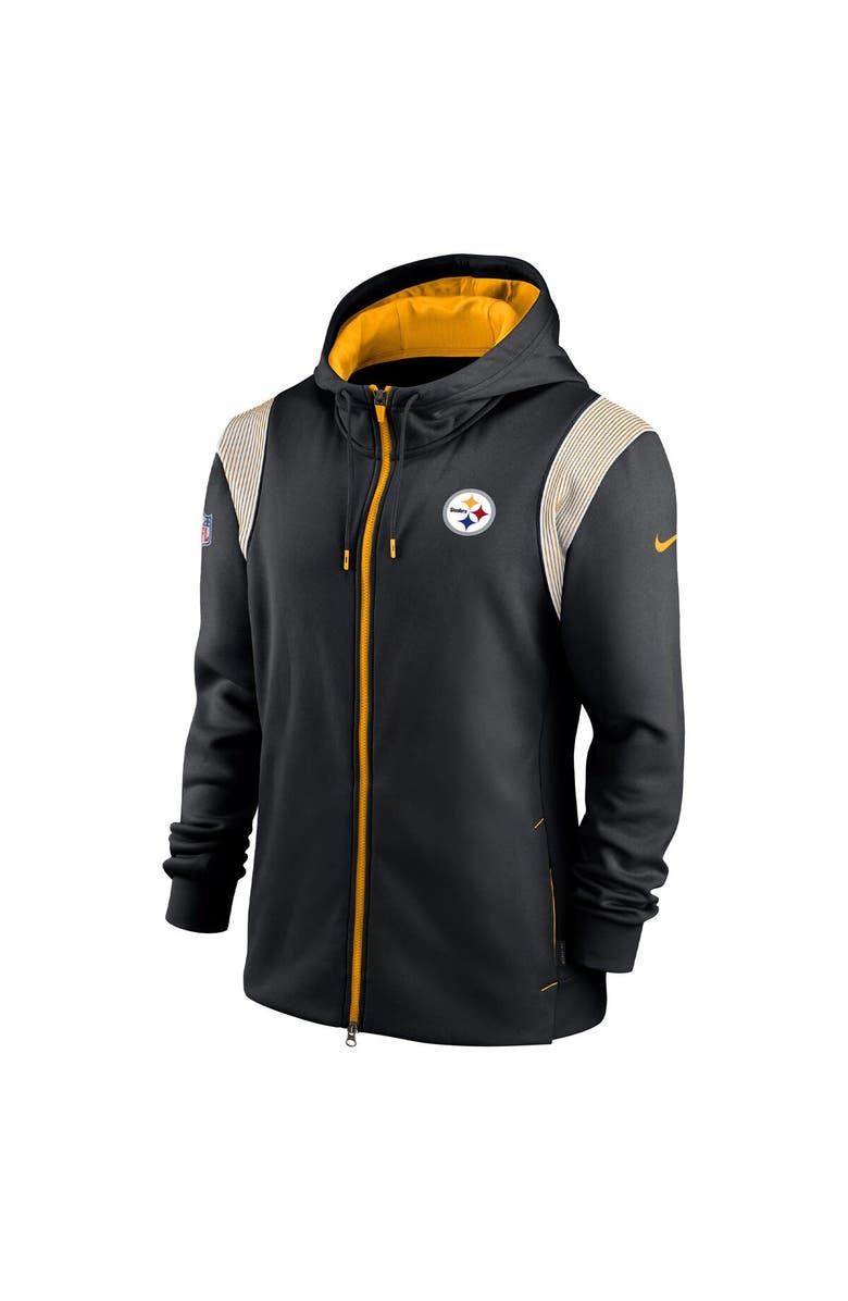 Nike Men's Nike Black Pittsburgh Steelers Performance Sideline Lockup Full-Zip Hoodie, Alternate, color, 