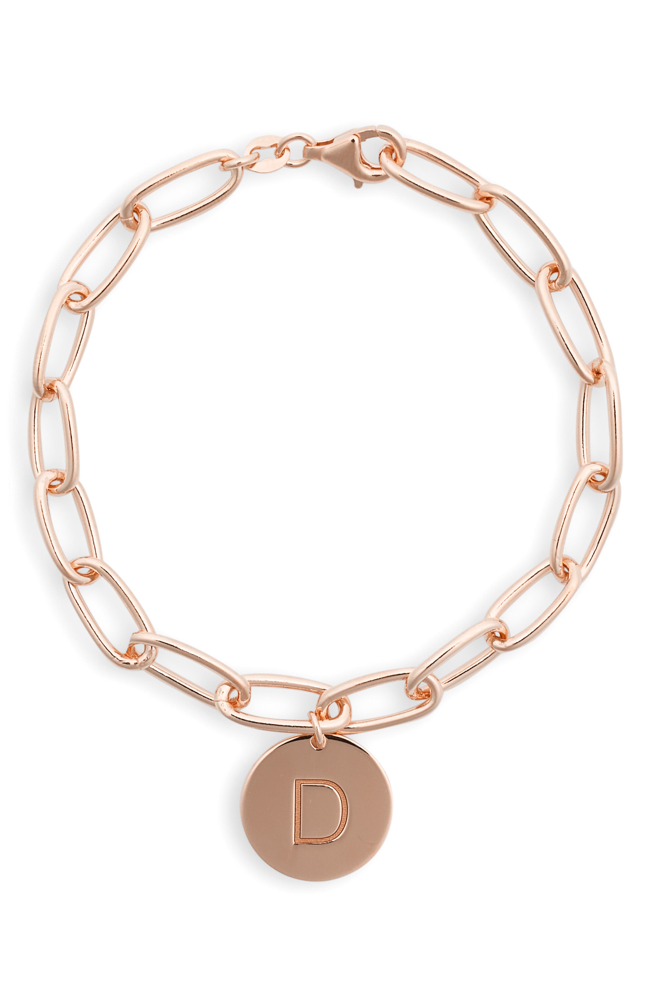 Initial Disc Charm Bracelet