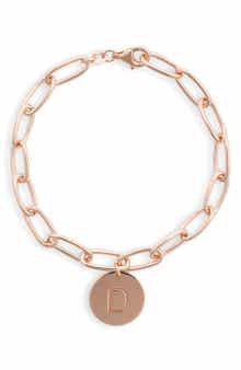 Initial Disc Charm Bracelet