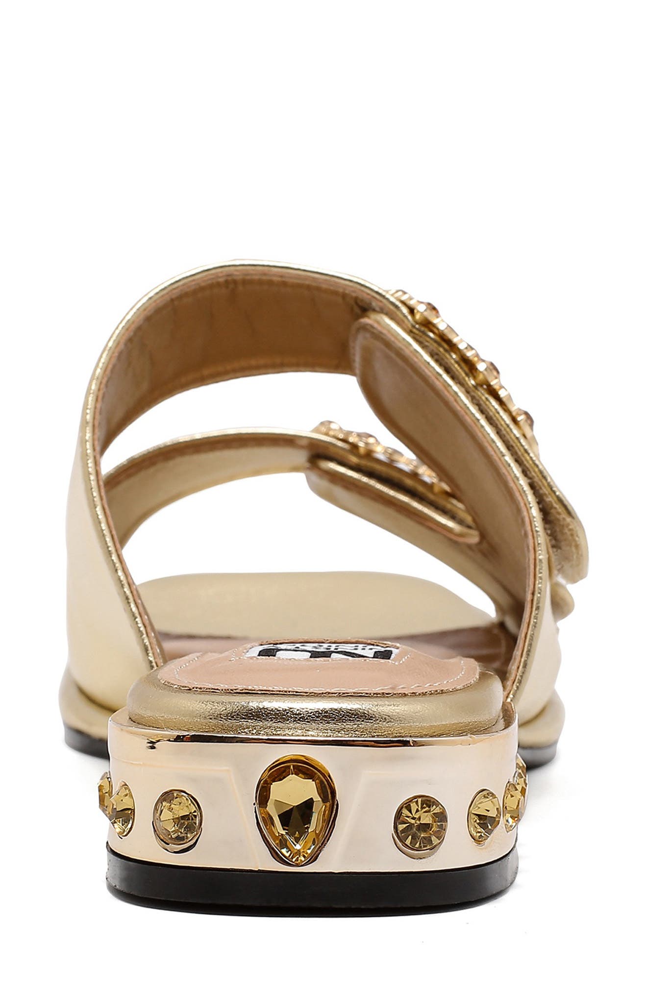 Resort Rhinestone Slide Sandal, Alternate, color, GOLD