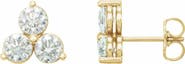 Ivy & Pearl Co. 1/4 CT Lab-Grown Diamond Three-Stone Earrings in 14K Gold