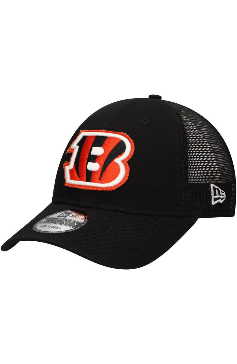 New Era Men's New Era Black Cincinnati Bengals Game Day 9TWENTY Adjustable Trucker Hat, Main, color, 