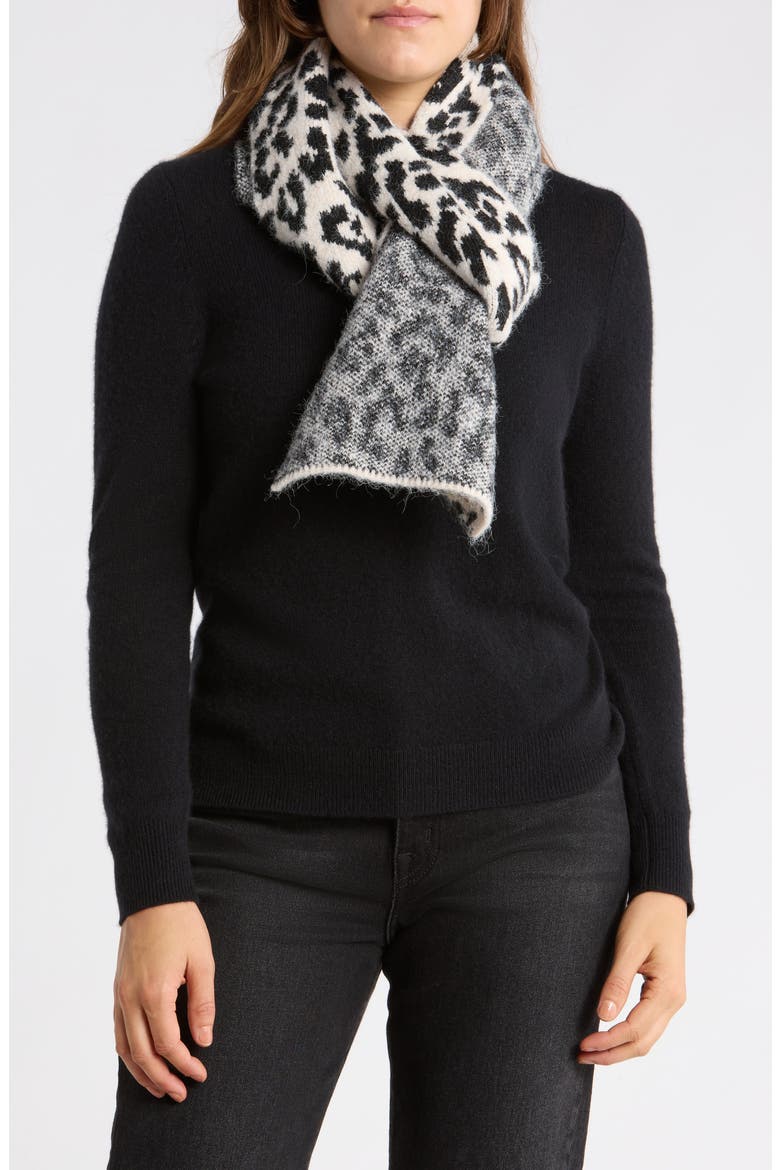 Leopard Scarf, Main, color, BLACK MULTI