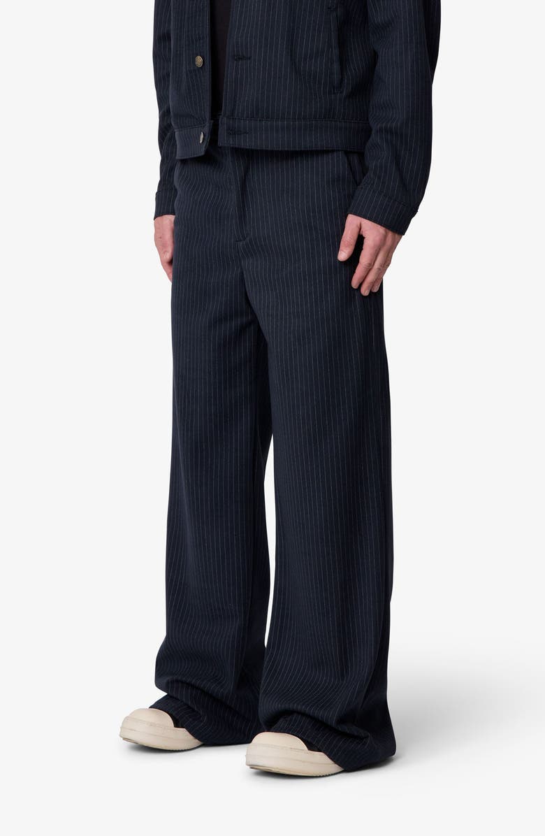 mnml Pinstripe Bootcut Pants, Alternate, color, Black/ White