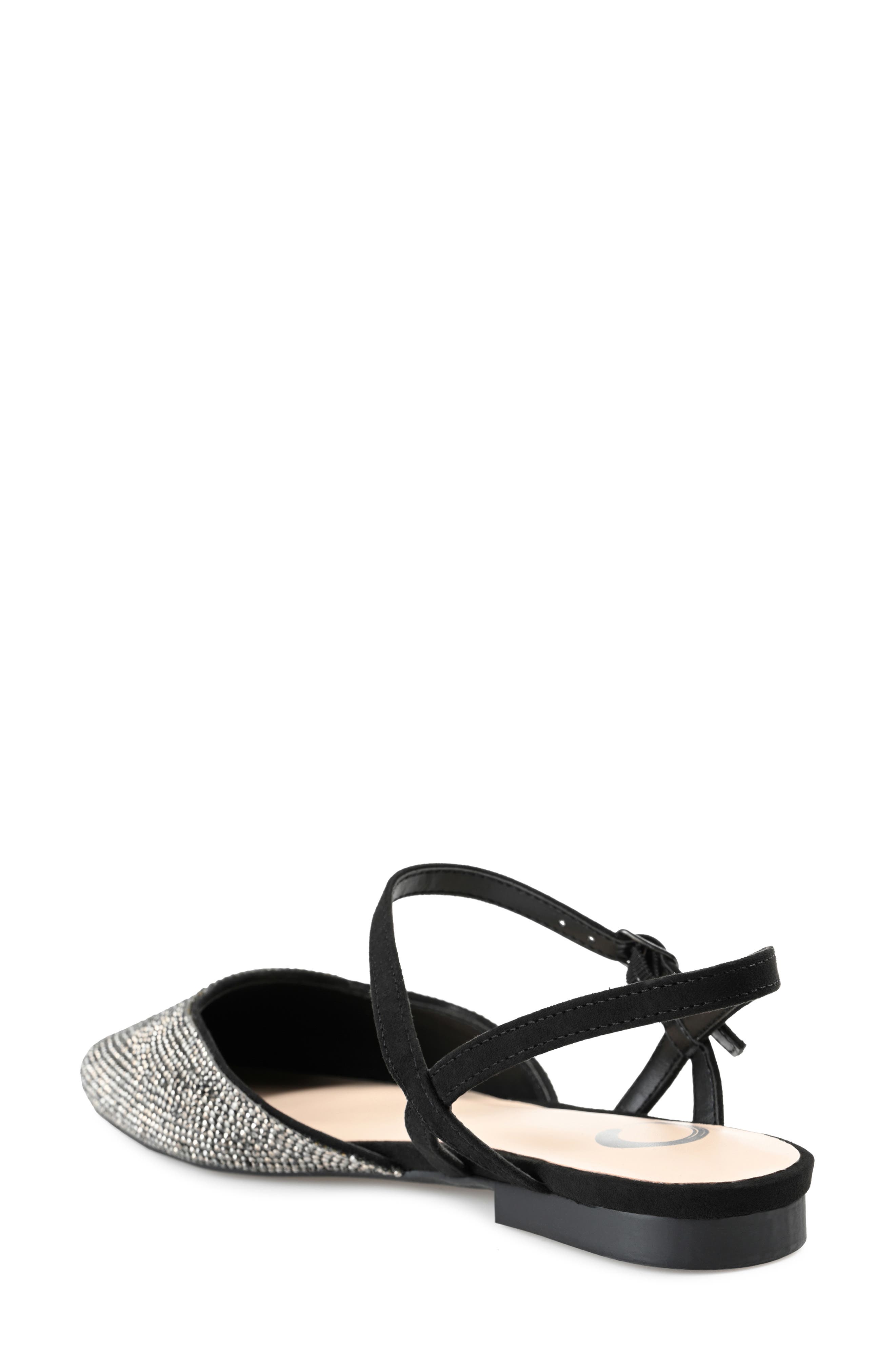 Journee Collection Nysha Rhinestone Embellished Flat, Alternate, color, Black