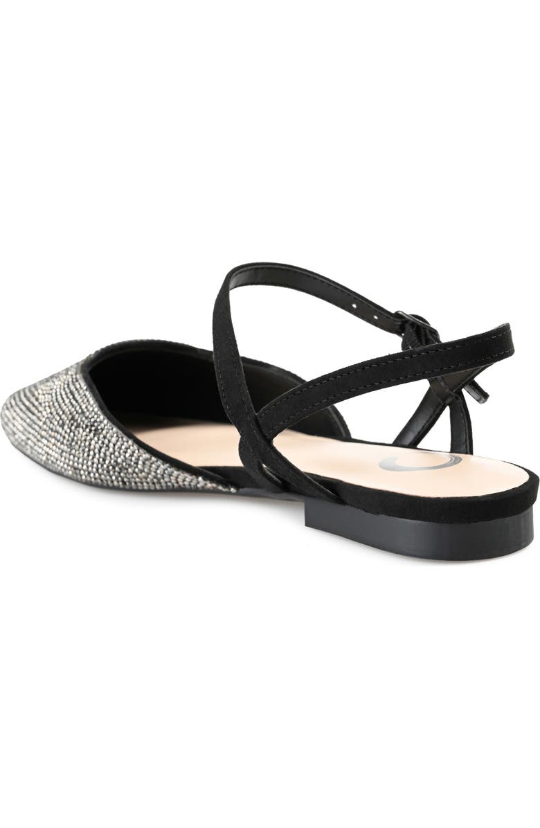 Journee Collection Nysha Rhinestone Embellished Flat, Alternate, color, Black