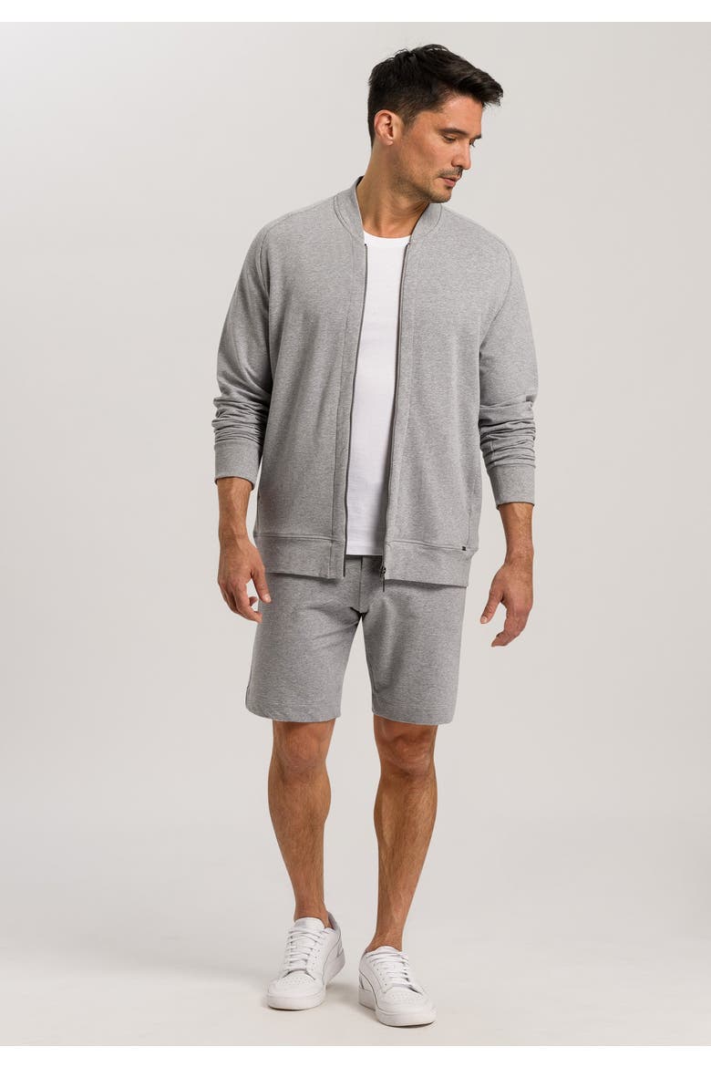 Living Cotton Zip-Up Jacket, Alternate, color, Grey Melange