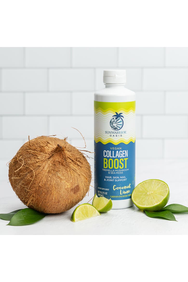 Vegan Collagen Boost Liquid, Coconut Lime, 450ml Bottle, Alternate, color, No Color