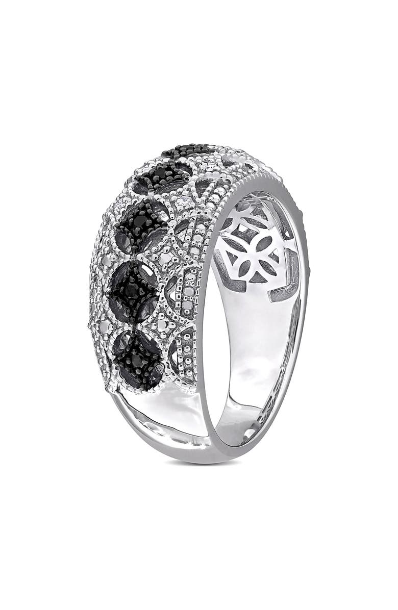 DELMAR Black & White Diamond Ring - 0.09ctw, Alternate, color, Black