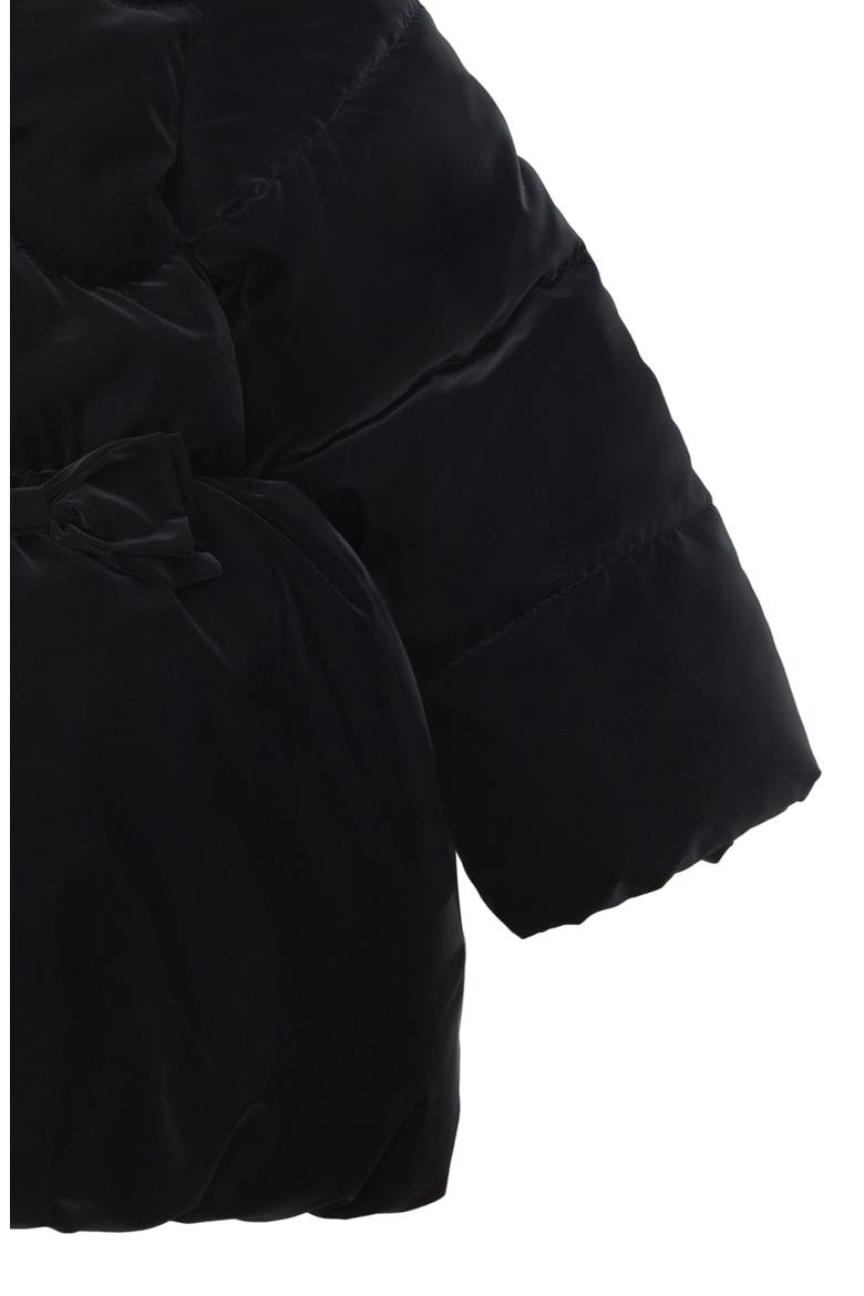 Kids' Luxe Bow Puffer Coat, Alternate, color, Pearl black