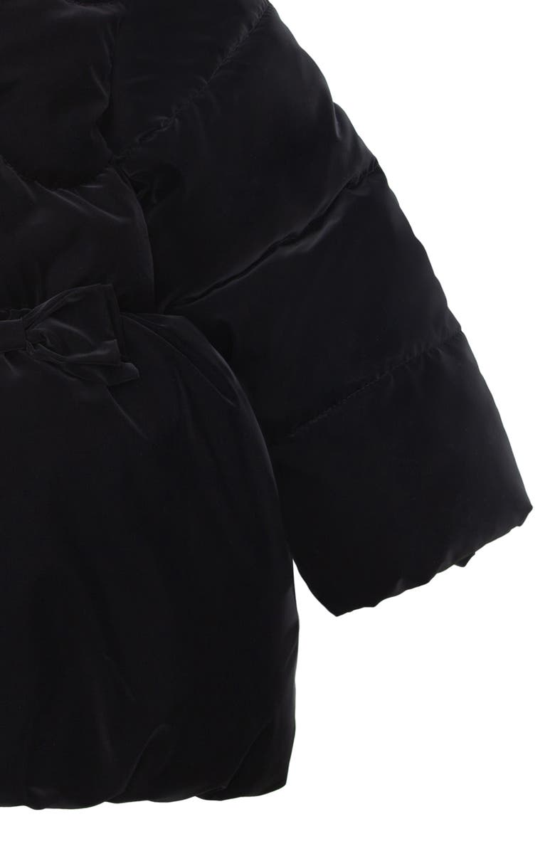 Rokka&Rolla Kids' Luxe Bow Puffer Coat, Alternate, color, Pearl Black