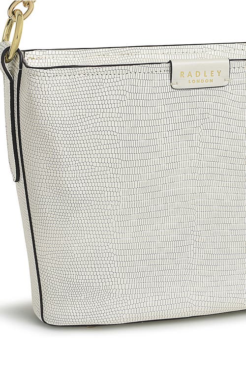 Radley London Petticoat Hill Lizard Embossed Shoulder Bag In Chalk