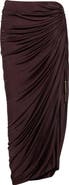 Balmain Draped Viscose Jersey Slit Midi Skirt