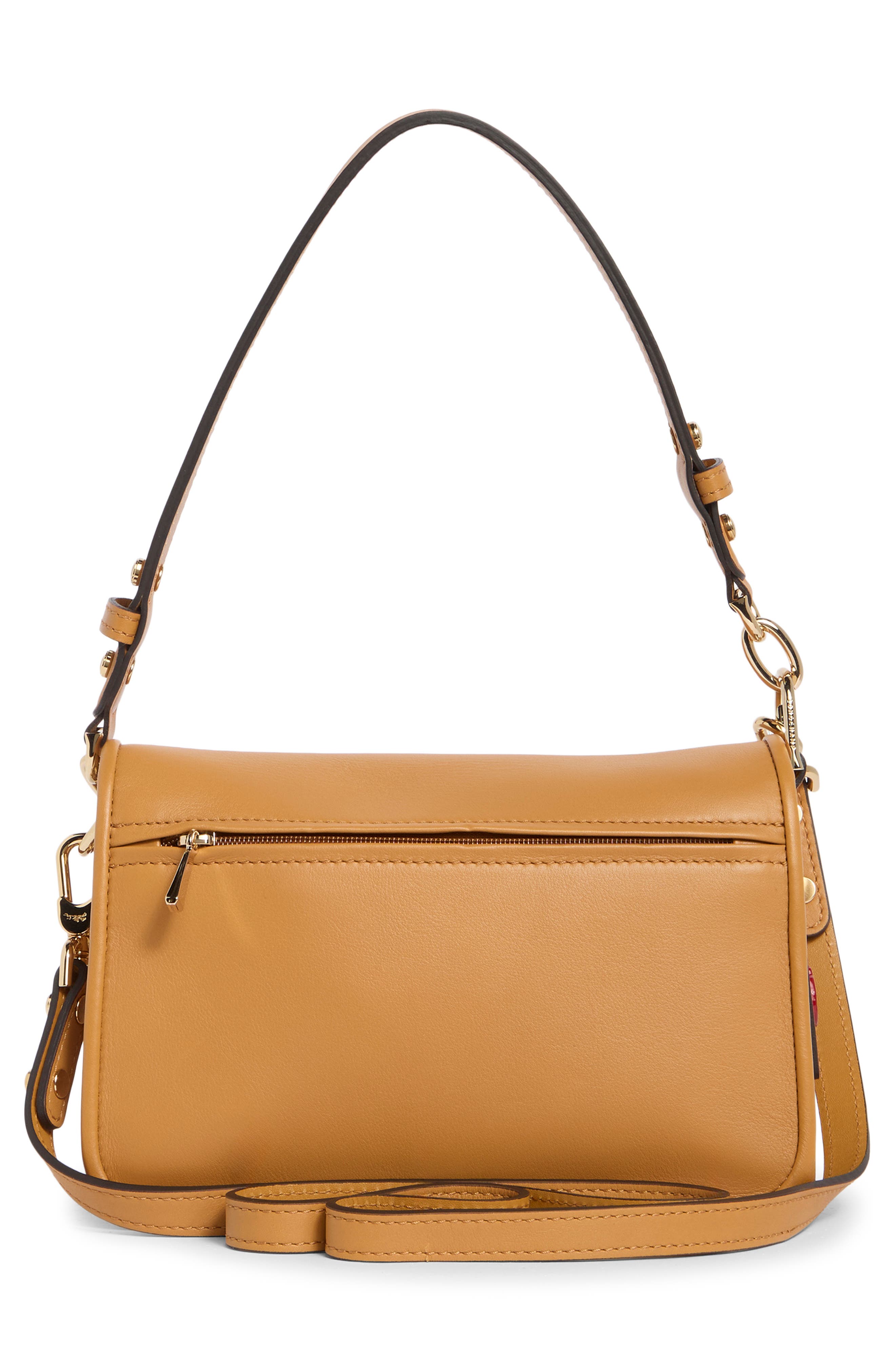 Longchamp Mademoiselle Leather Crossbody Bag, Alternate, color, Honey