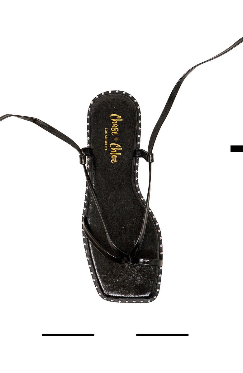 CHASE AND CHLOE Studded Ankle Wrap Sandal, Alternate, color,