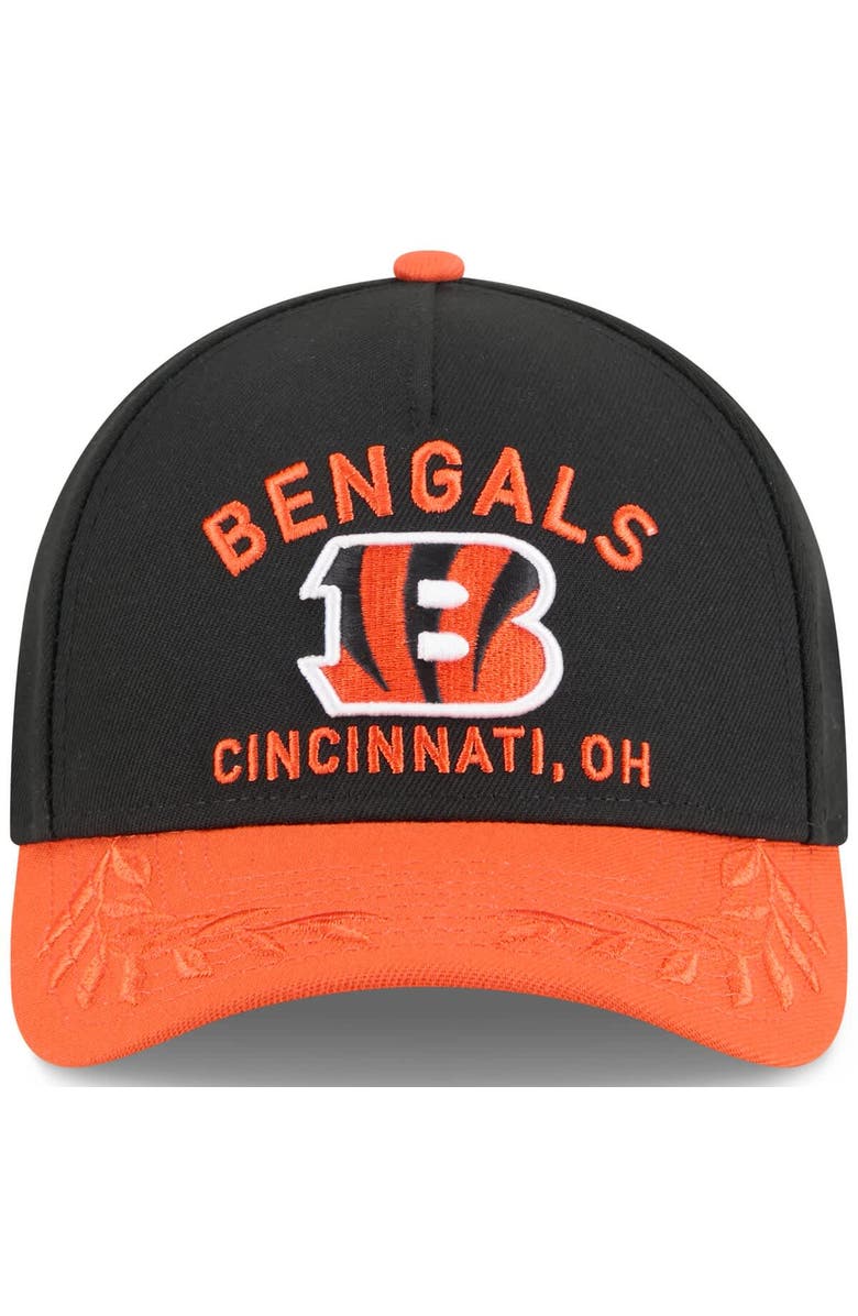 New Era Men's New Era Black/Orange Cincinnati Bengals 2025 NFL Draft 9FORTY A-Frame M-Crown Adjustable Hat, Alternate, color, Black