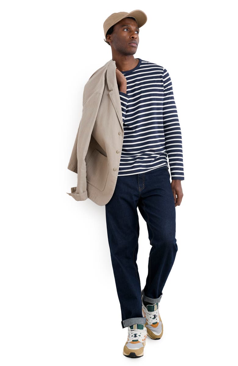 Seasalt Cornwall Sailor Stripe Long Sleeve T-Shirt, Alternate, color, Breton Maritime Chalk