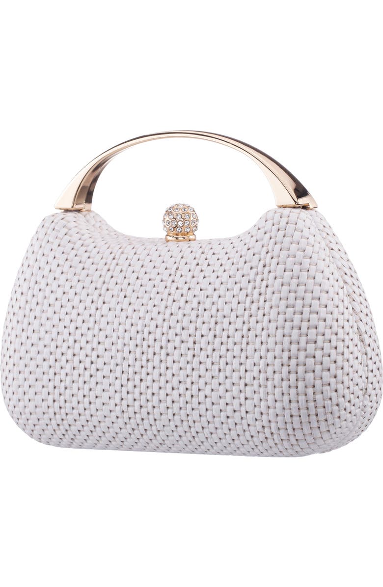 Nina Brando Frame Clutch, Alternate, color, White