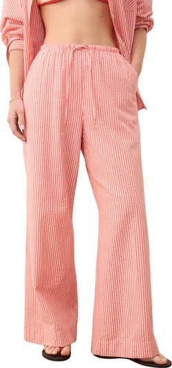 Marine Layer Seersucker Wide Leg Pants | Nordstrom
