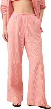 Marine Layer Seersucker Wide Leg Pants | Nordstrom