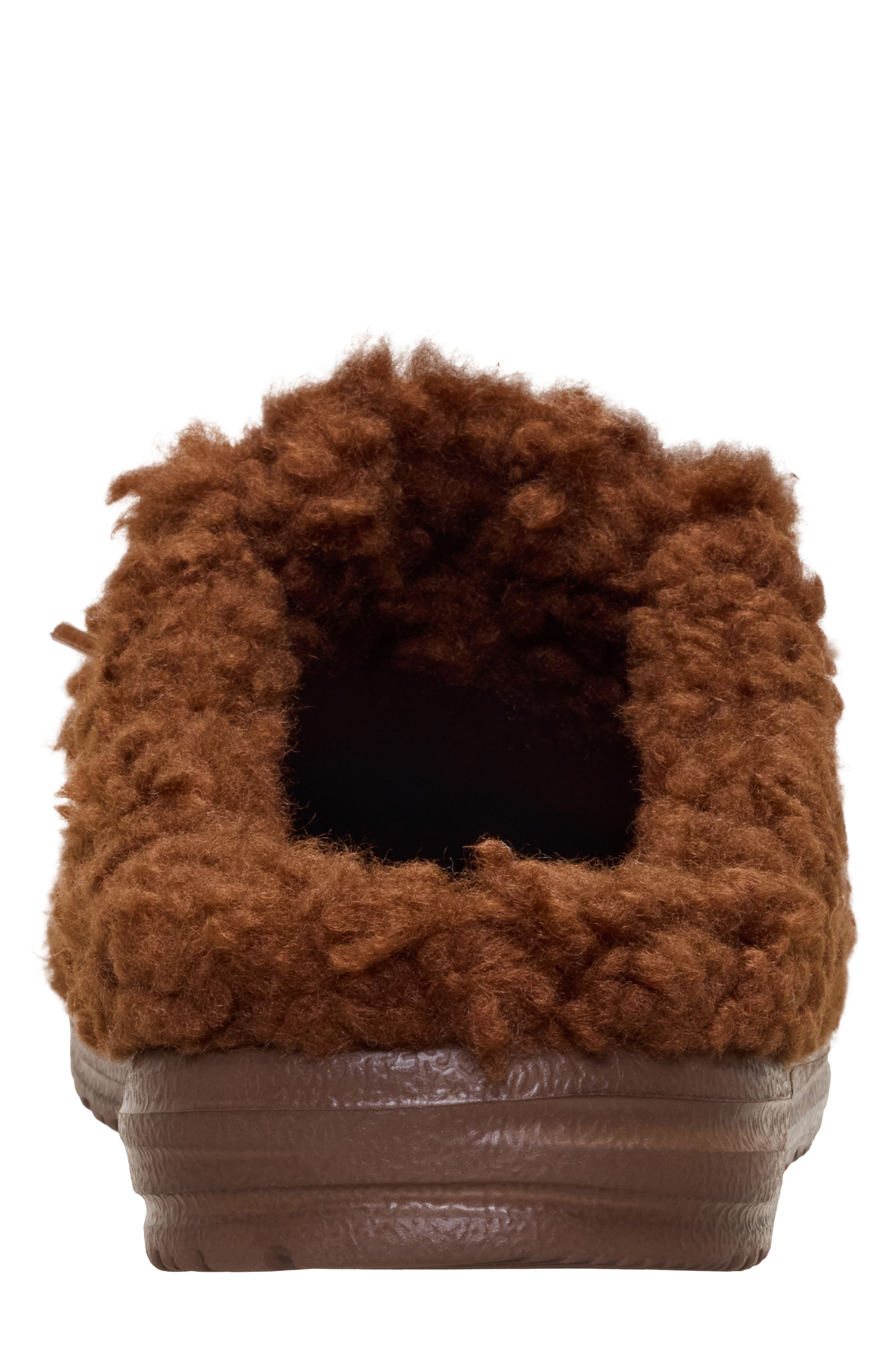 Hey Dude Wally Faux Shearling Slipper, Alternate, color, Downtown Brown