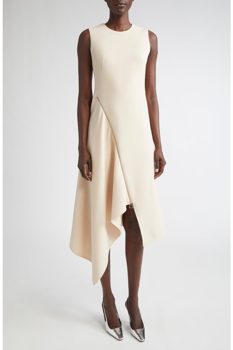 Asymmetric Sleeveless Wool Dress, Main, color, SEASHELL