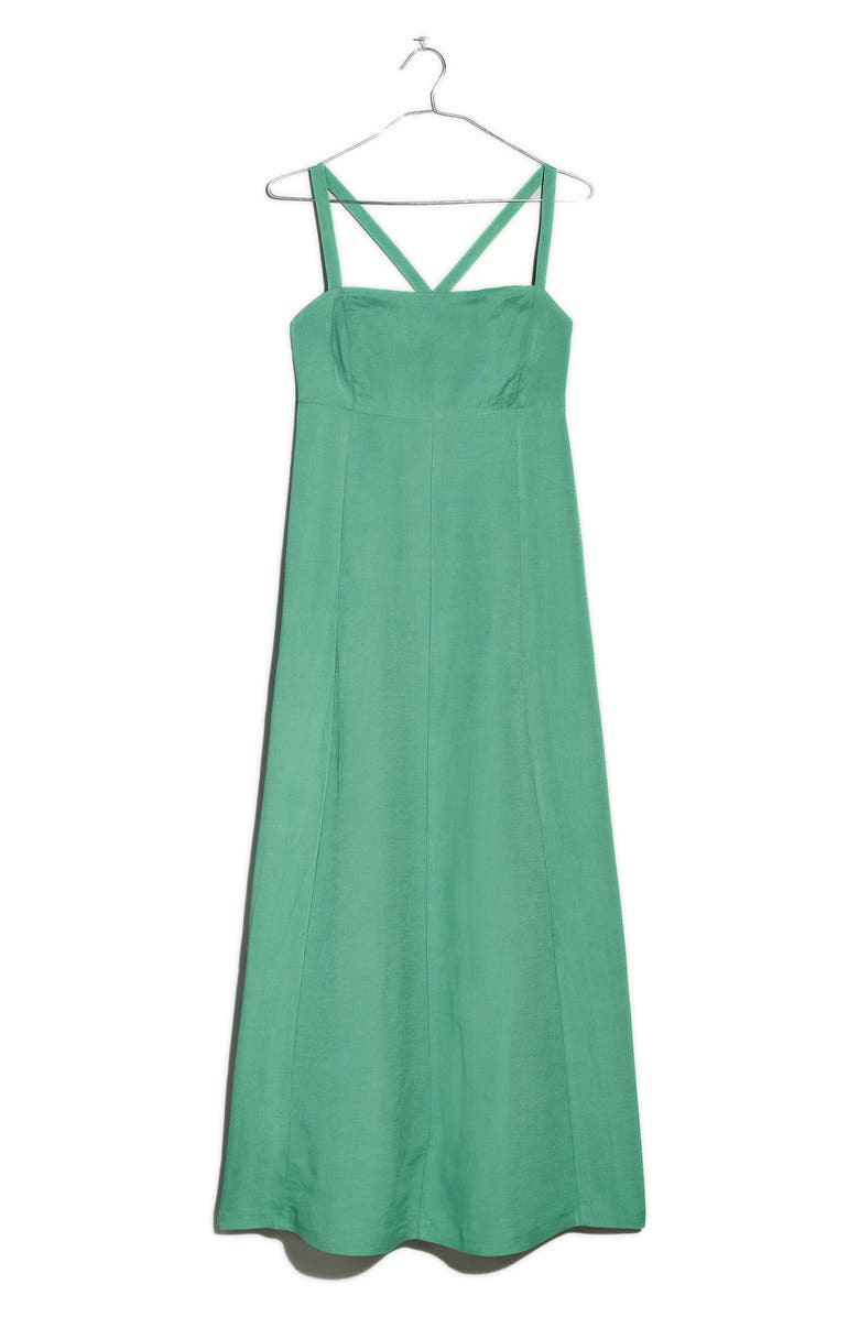 Madewell Tie Back Cami Linen Blend Midi Dress, Alternate, color,