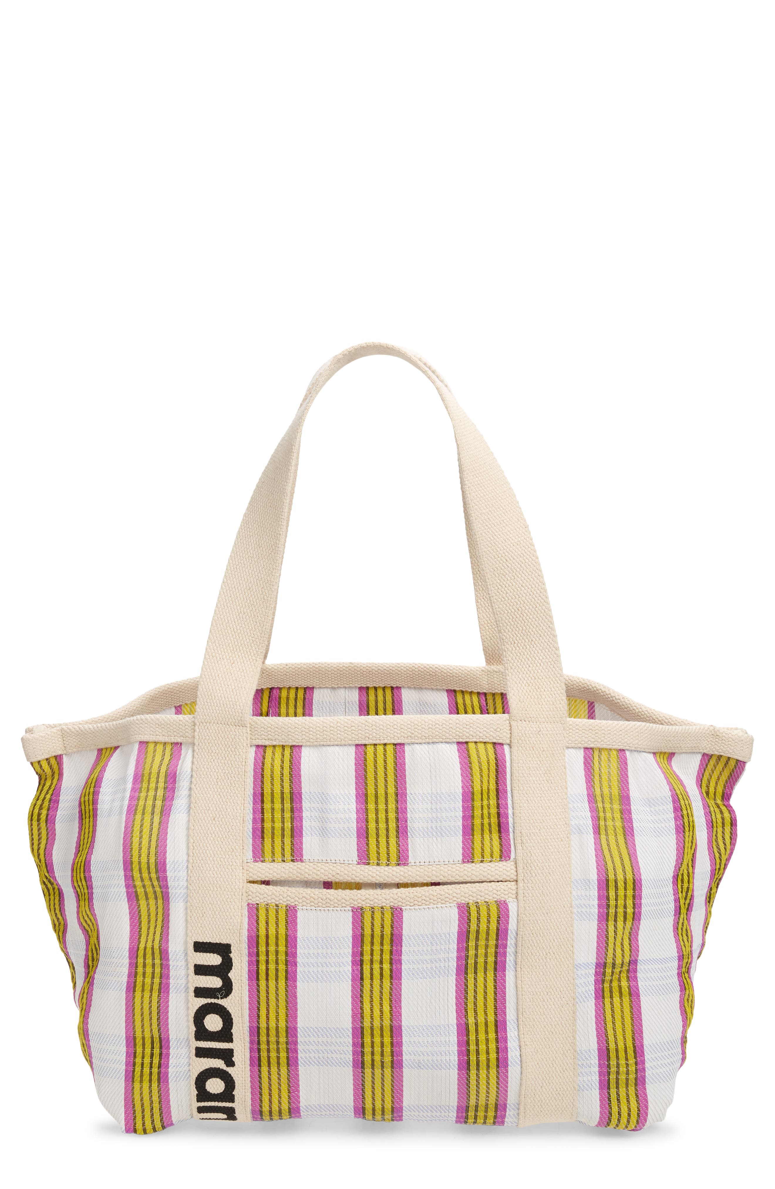 Isabel Marant Darwen Jacquard Stripe Nylon Tote, Main, color, 