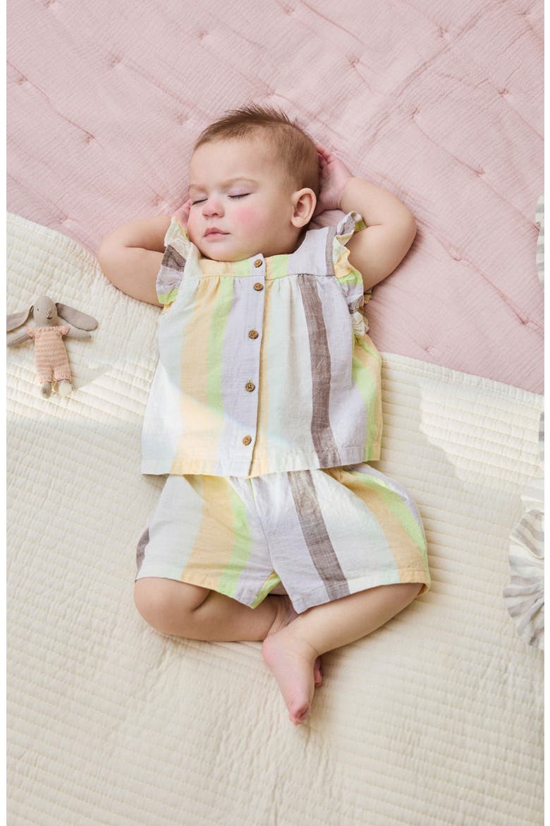 Stripe Frill Top & Shorts Set, Alternate, color, MULTI