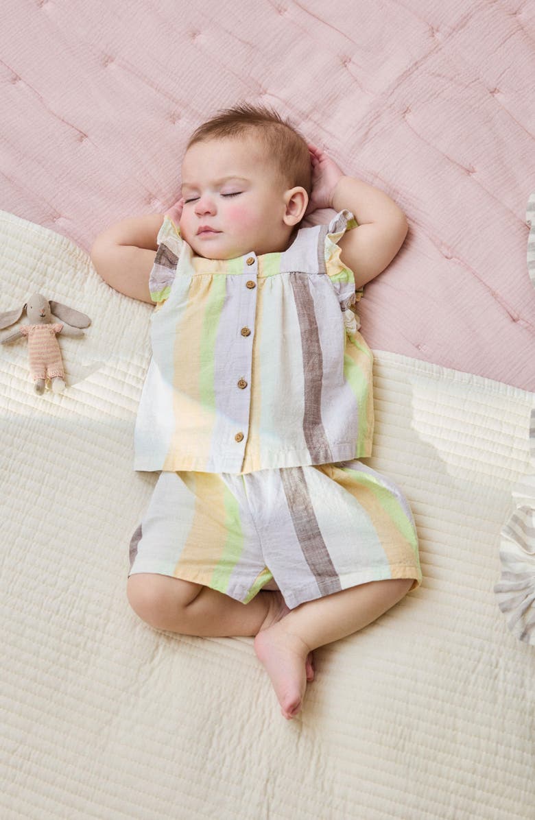 NEXT Stripe Frill Top & Shorts Set, Alternate, color, Multi