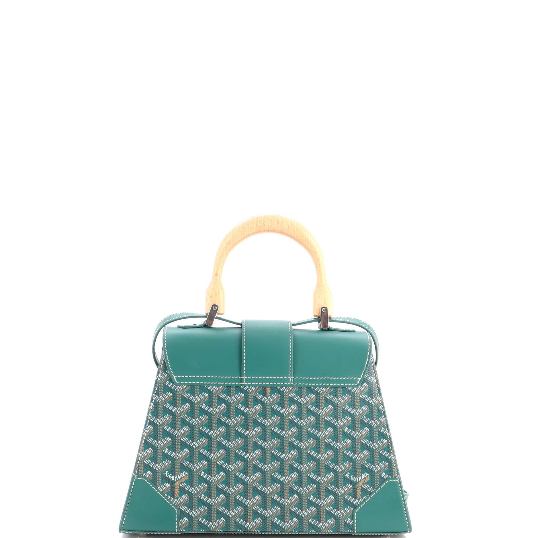 Saigon Top Handle Bag Coated Canvas with Leather PM, Alternate, color, Green