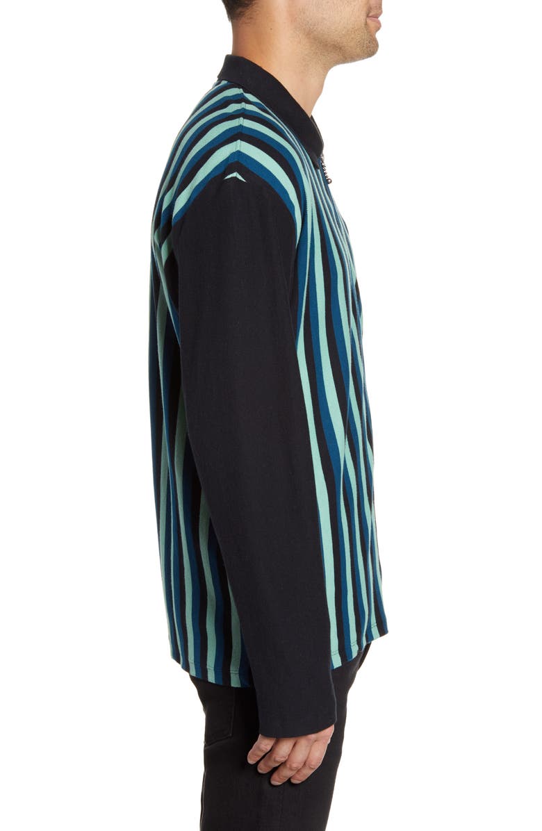 Obey Bold Stripe Piqué Shirt Jacket, Alternate, color,