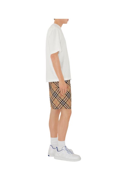 Burberry Vintage Check-print Drawstring Shorts In Sand