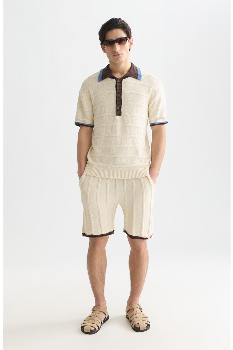 Loose Fit Contrast Trim Polo, Alternate, color, EGGNOG