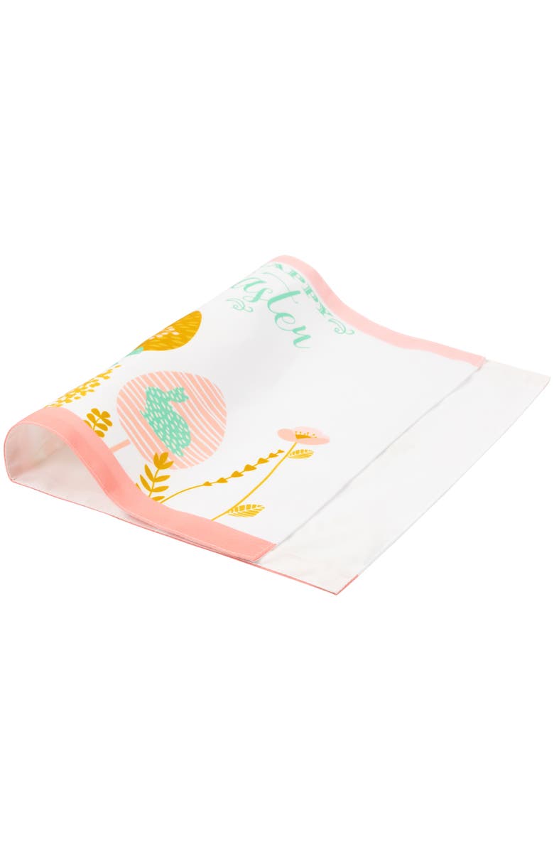 Northlight Pastel Eggs Happy Easter Floral Placemats - 18" - White and Pink - Set of 4, Alternate, color, White
