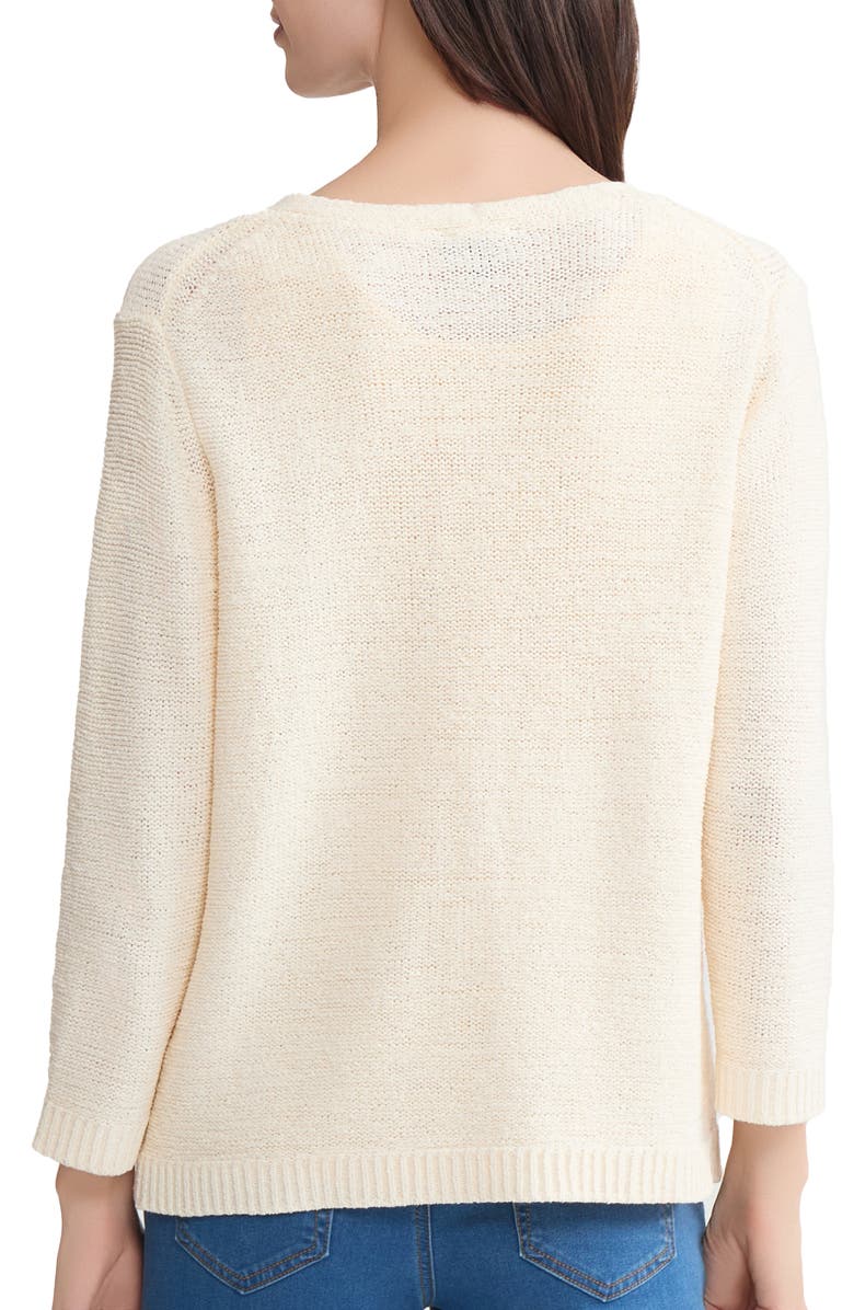 Jones New York Tie Front Cardigan, Alternate, color, White Sand