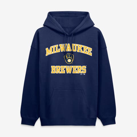 Men's Logo Athletic Navy Milwaukee Brewers Heart & Soul Hoodie
