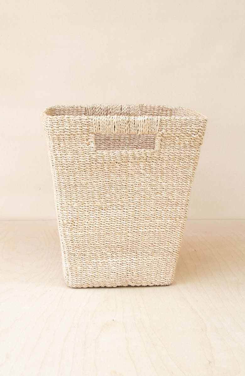 LIKHA Tapered Square Floor Basket with Cutout Handles, Alternate, color, Natural