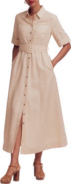 Boden Ora Linen Blend Shirt Dress