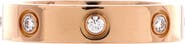 Pre-Owned Cartier Love Wedding Band 8 Diamonds Ring 18K Rose Gold with Diamonds