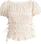 All in Favor Smocked Puff Sleeve Top