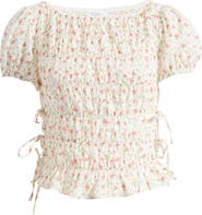 All in Favor Smocked Puff Sleeve Top