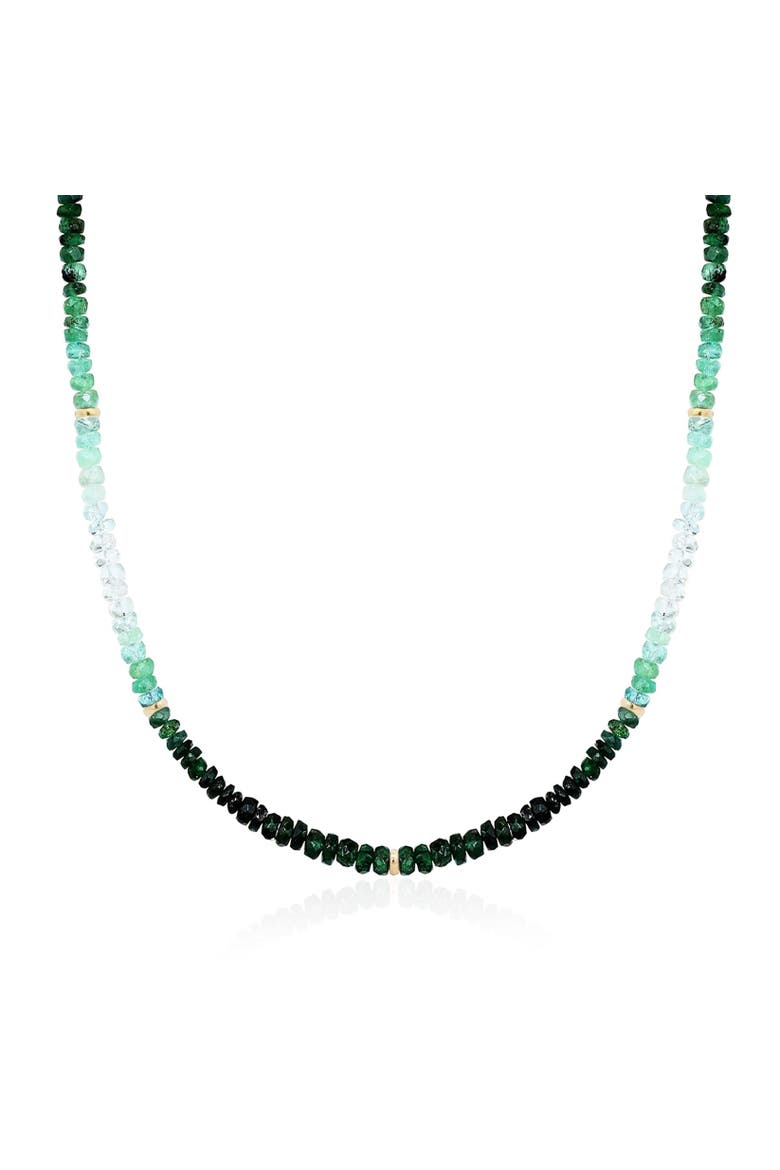 Emerald Ombre Bead Necklace, Main, color, Emerald