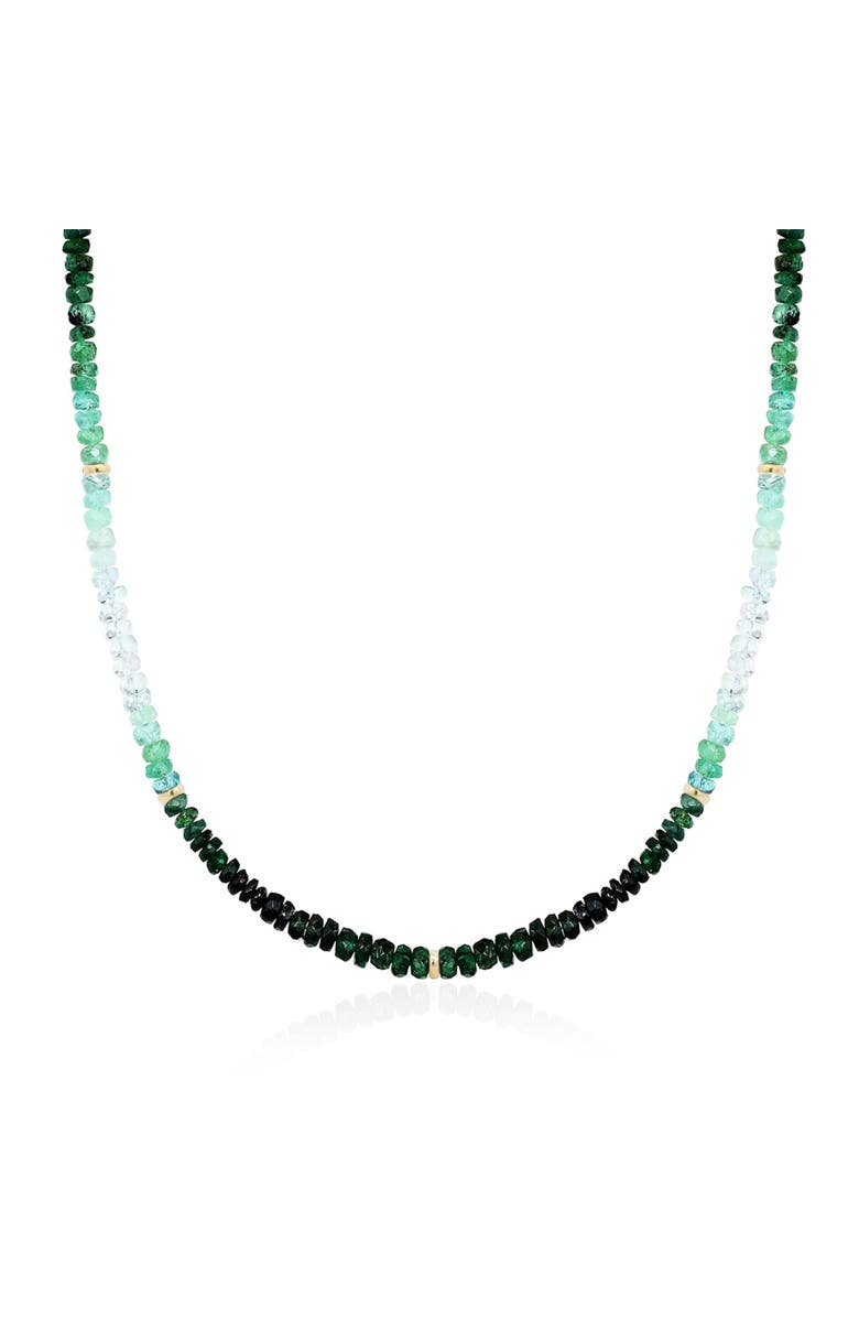 The Lovery Fine Jewelry Emerald Ombre Bead Necklace, Main, color, Emerald