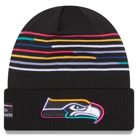 Men's New Era Black Seattle Seahawks 2025 NFL Crucial Catch Cuffed Knit Hat