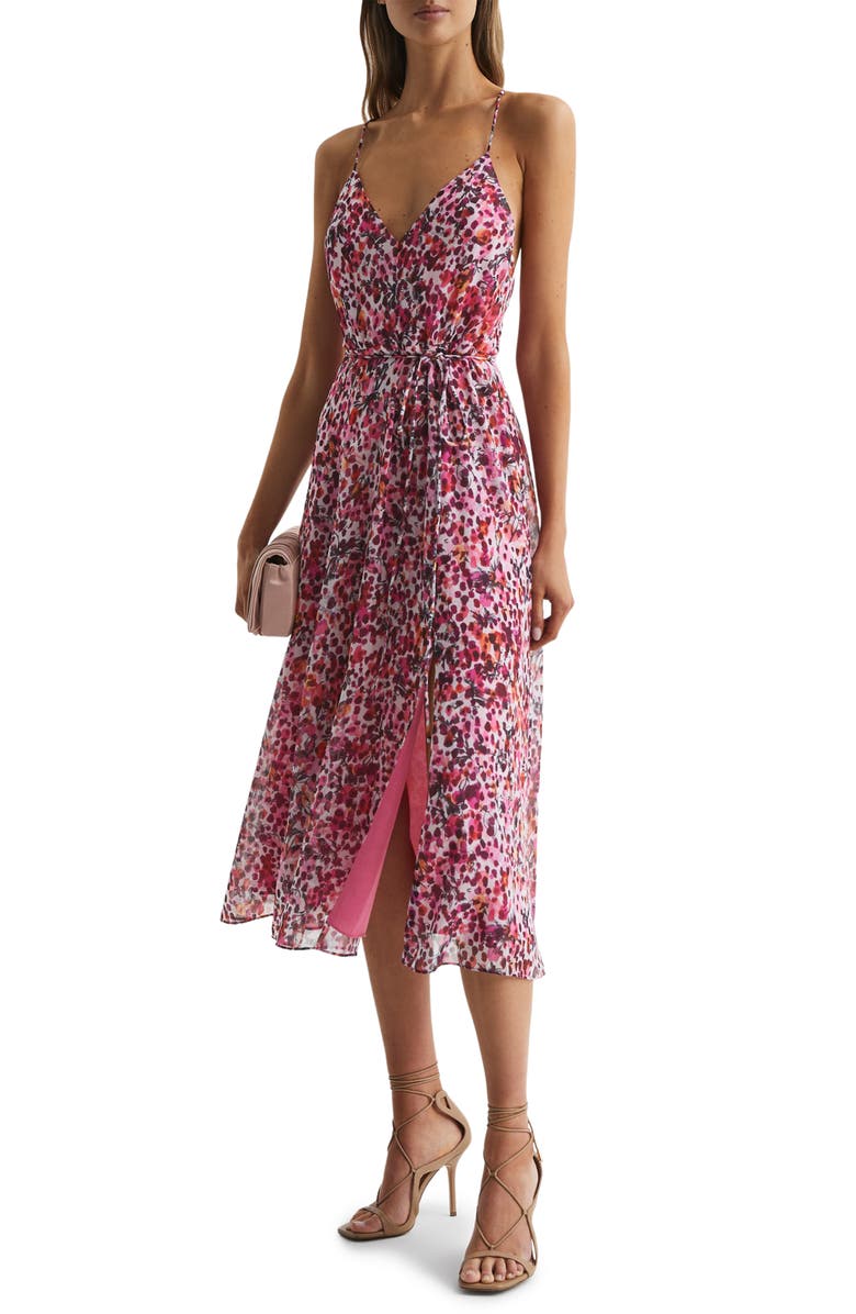 Reiss Pia Spot Floral Midi Dress, Main, color,