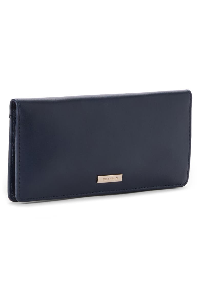Ady Croc Embossed Leather Wallet, Alternate, color, NAVY BELCANTO