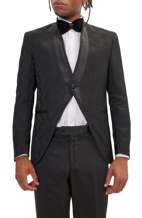 Satin Embellished Tuxedo Jacket
