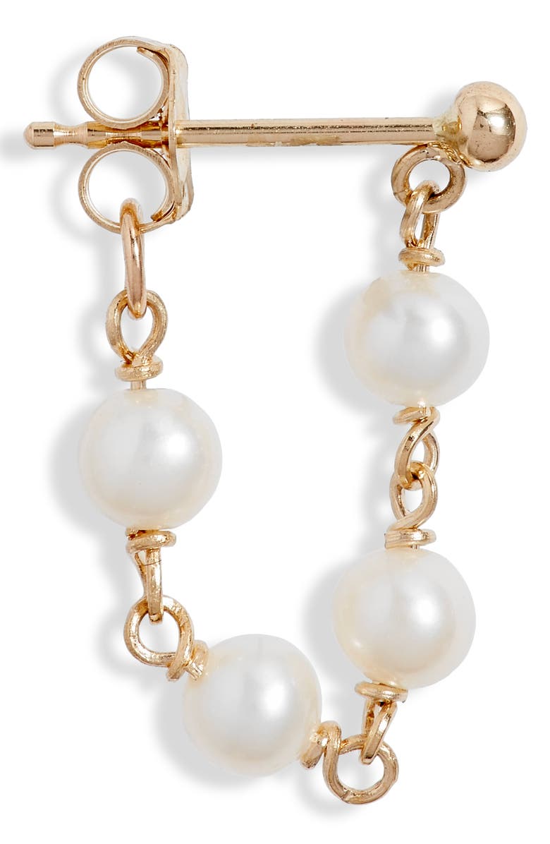 Poppy Finch Pearl Chain Wrap Earrings, Alternate, color,