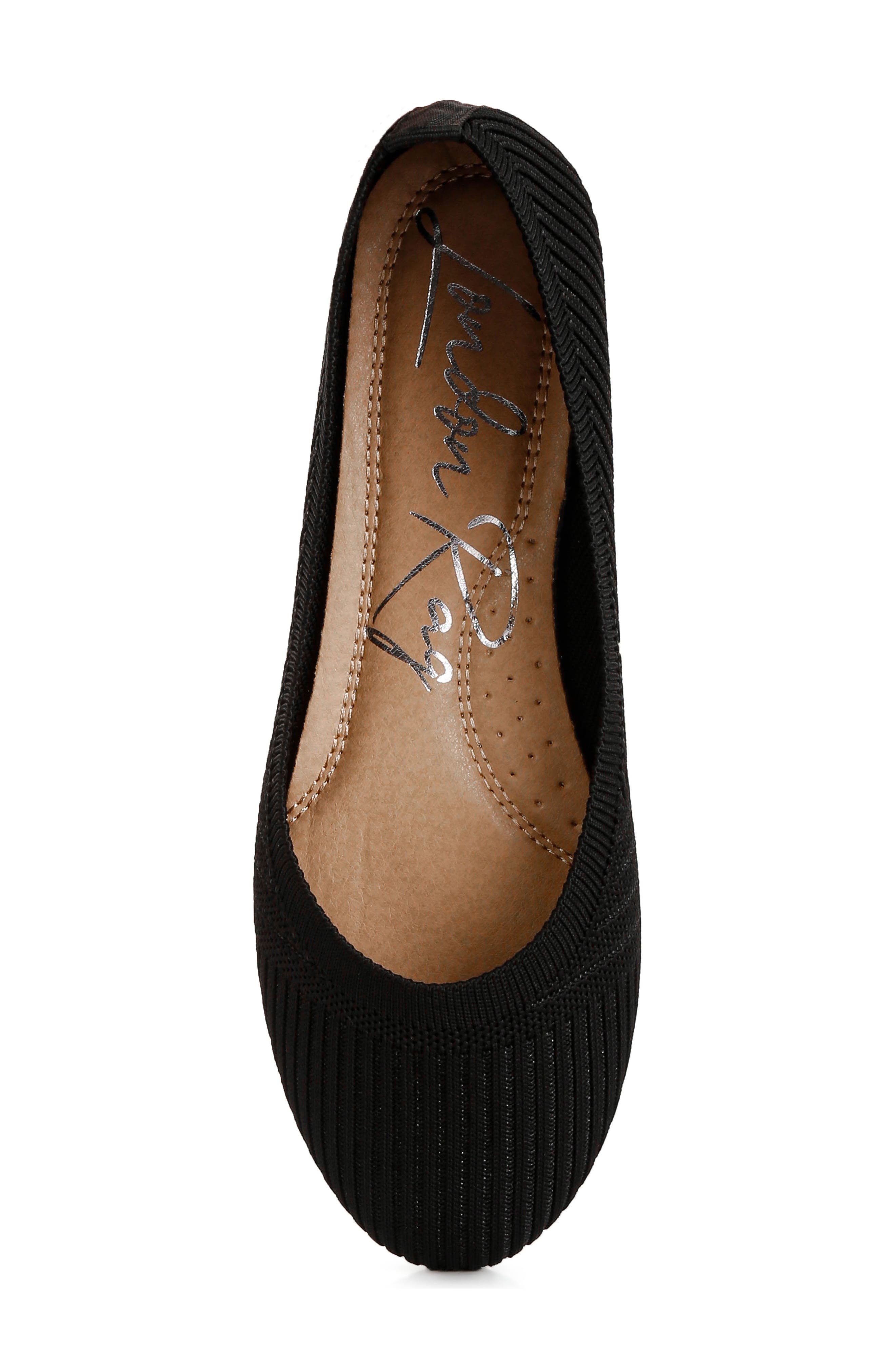 LONDON RAG Ammie Ribbed Knit Ballet Flat, Alternate, color, Black